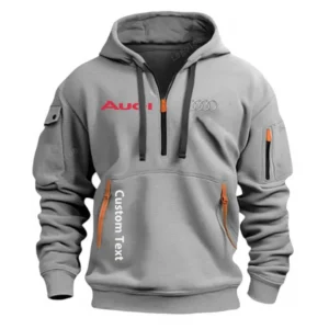 Audi Half Zip Hoodie For Men, Gift For Him, Husband, Boyfriend - Grau CAR112021425555-2