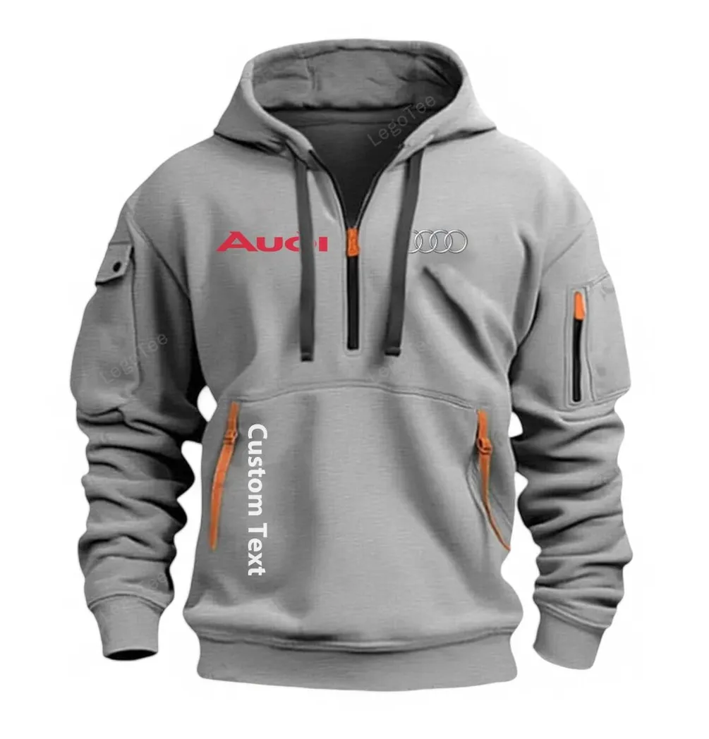 audi half zip hoodie for men gift for him husband boyfriend grau car112021425555 2 6zzpt