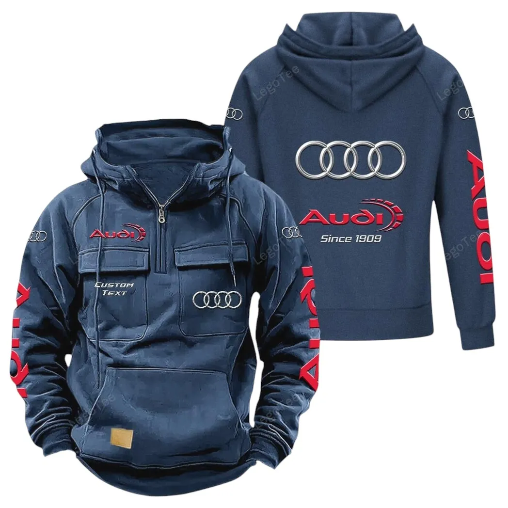 Audi Hoodie Reißverschluss Taktischer, All-Over-Print-Hoodie Audi - Dunkelblau CAR96021425669-3