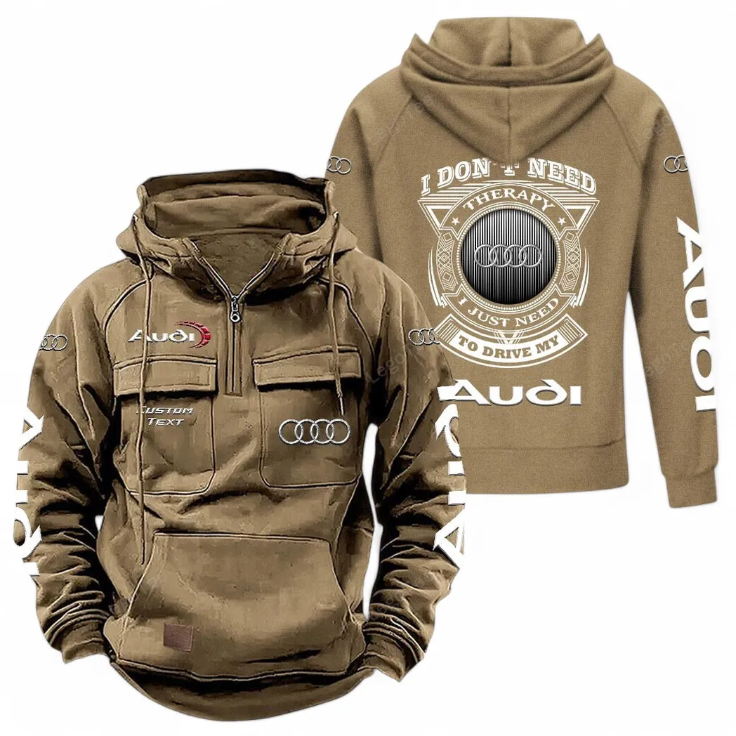 Audi Tactical Quarter Zip Hoodie CAR106021525008 - Khaki