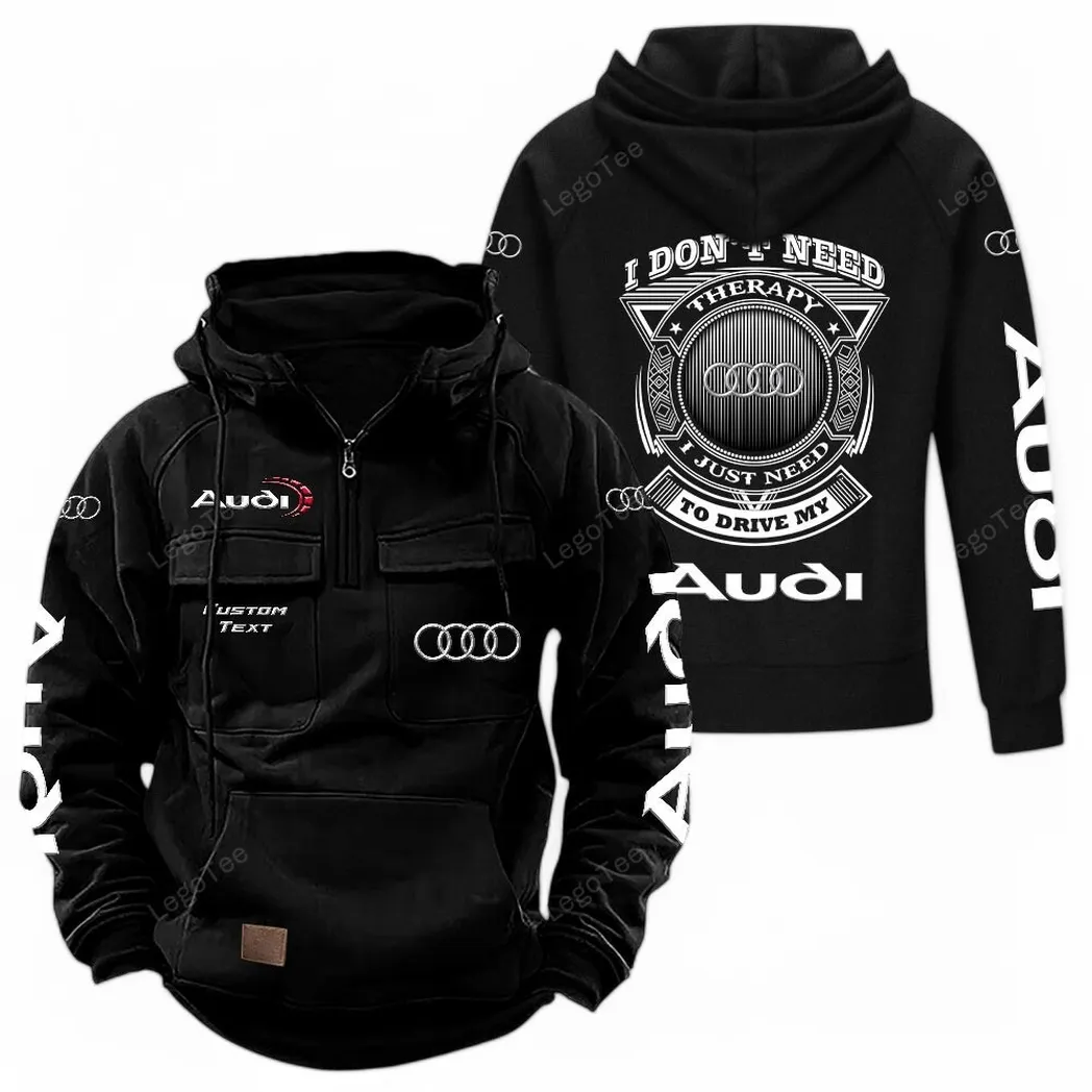 Audi Tactical Quarter Zip Hoodie CAR106021525008 - Schwarz