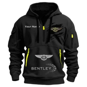 Bentley Half Zip Hoodie CAR113021425812, Best Gift for Him, Husband, Boyfriend - Schwarz