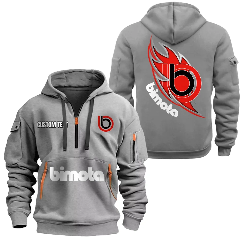 Bimota Hoodie Reißverschluss CAR1701112027, CAR Kapuzenpullover mit Allover-Druck - Grau
