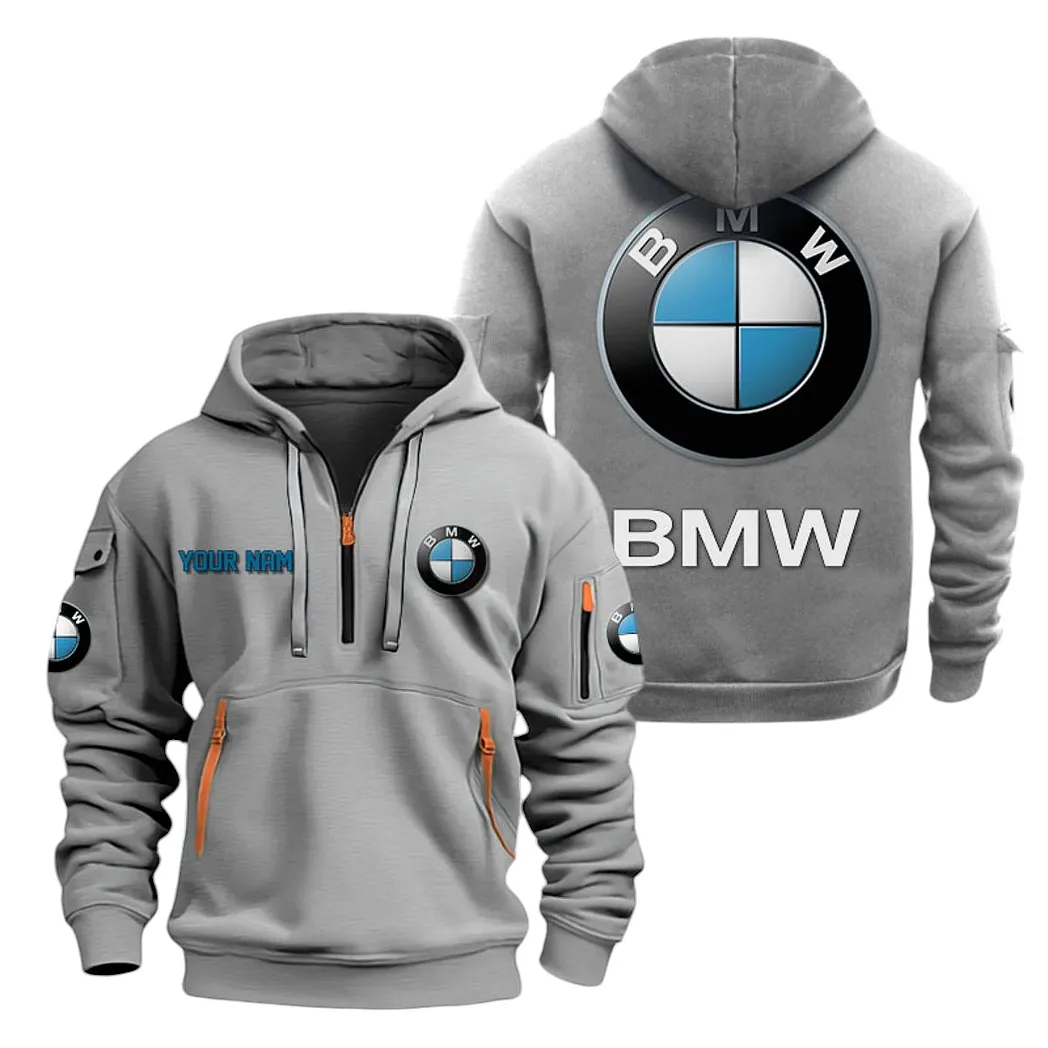 BMW Half Zip Hoodie For Men, Gift For BMW Lovers CAR20022125701 - Grau