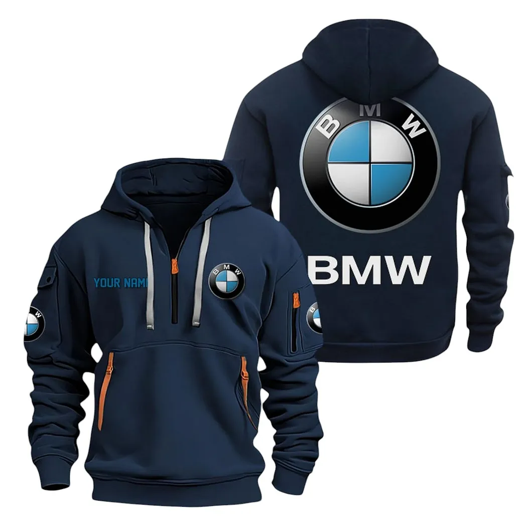 BMW Half Zip Hoodie For Men, Gift For BMW Lovers CAR20022125701 - Marineblau