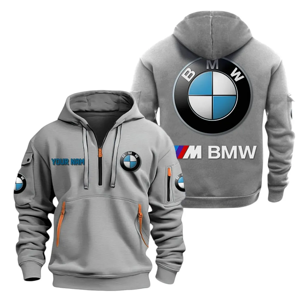 BMW M Half Zip Hoodie For Men, Gift For BMW M Lovers CAR20022125666 - Grau