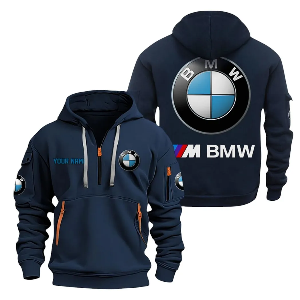BMW M Half Zip Hoodie For Men, Gift For BMW M Lovers CAR20022125666 - Marineblau