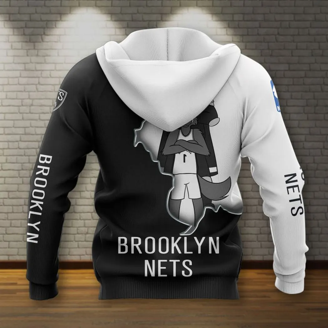 brooklyn nets hoodie mit reiverschluss allover druck hoodie geschenk fr fan brooklyn nets nba83050225012