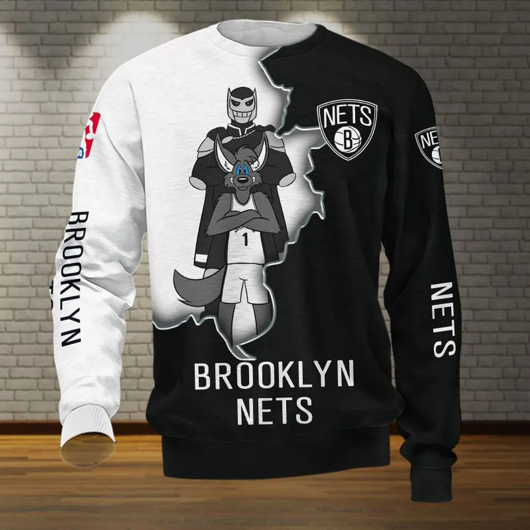 brooklyn nets sweatshirt allover druck sweatshirt geschenk fr fan brooklyn nets nba83060225023