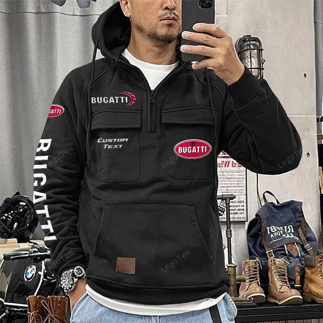 bugatti tactical quarter zip hoodie car106021525047 schwarz beotz