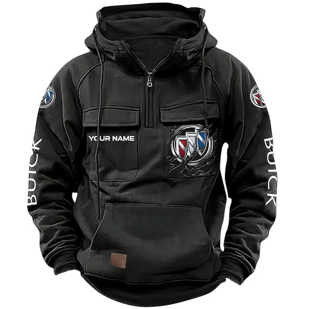 Buick Hoodie Reißverschluss Taktischer, All-Over-Print-Hoodie Buick CAR164022425146 - Schwarz