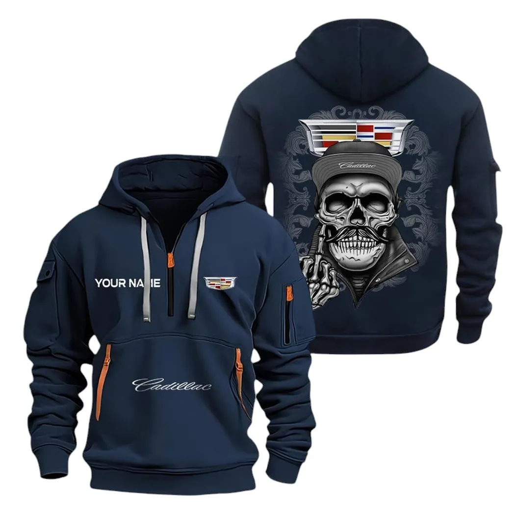 cadillac half zip hoodie for men gift for cadillac fan car166022625137 marineblau 7qchd
