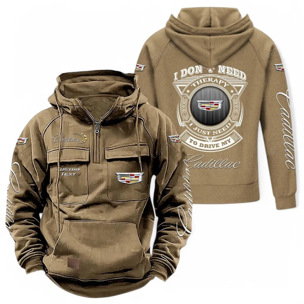cadillac tactical quarter zip hoodie car106021525059 khaki