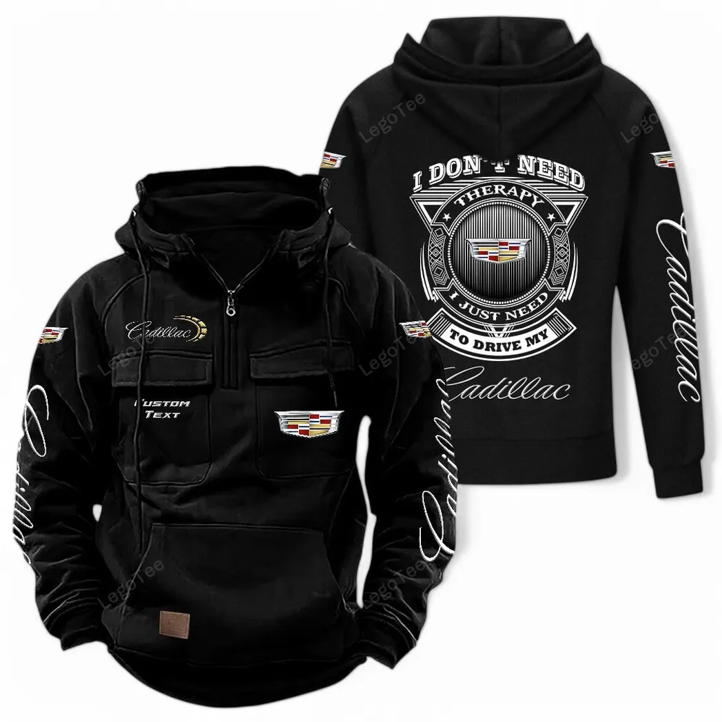 Cadillac Tactical Quarter Zip Hoodie CAR106021525059 - Schwarz