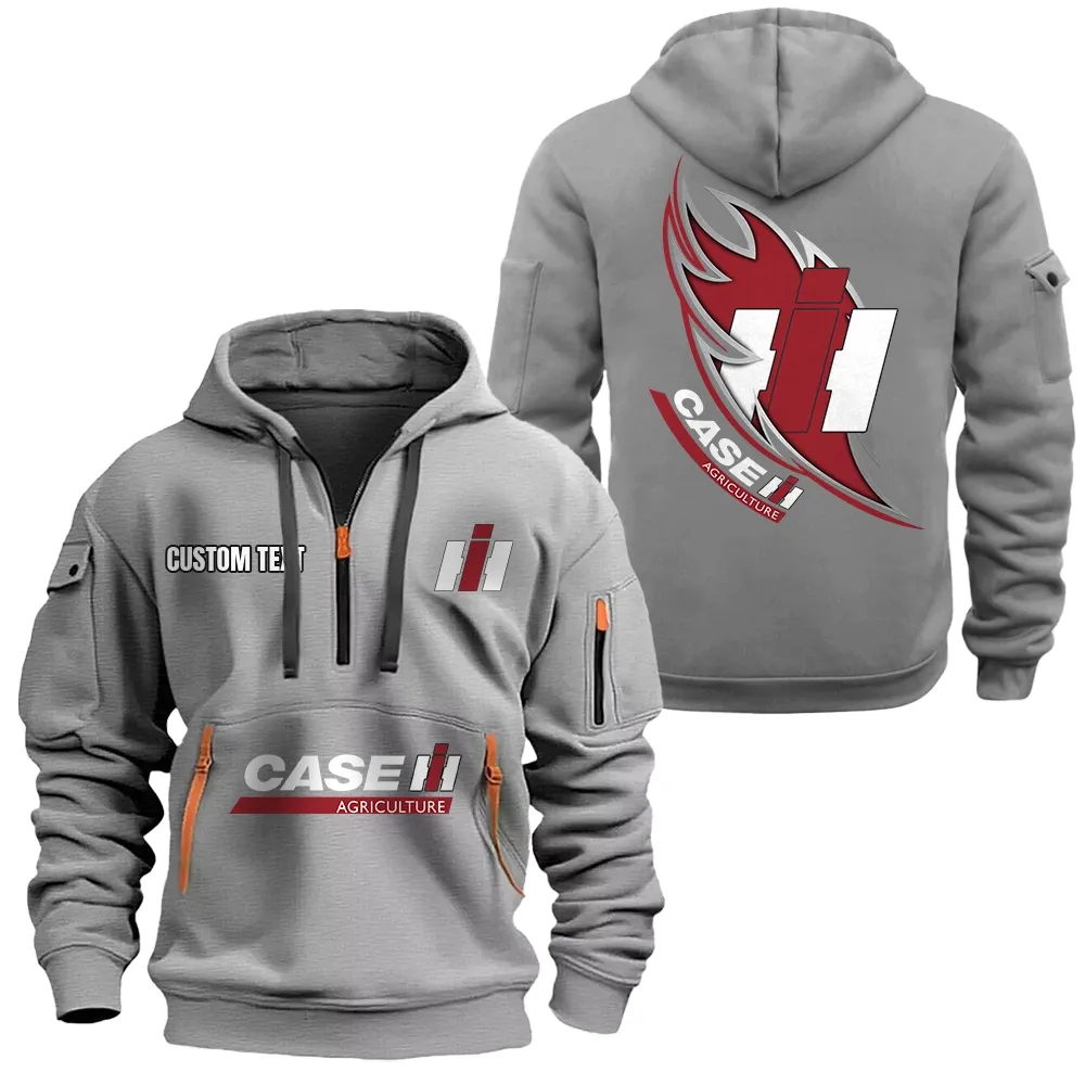 Case IH Hoodie Reißverschluss CAR1701112052, CAR Kapuzenpullover mit Allover-Druck - Grau