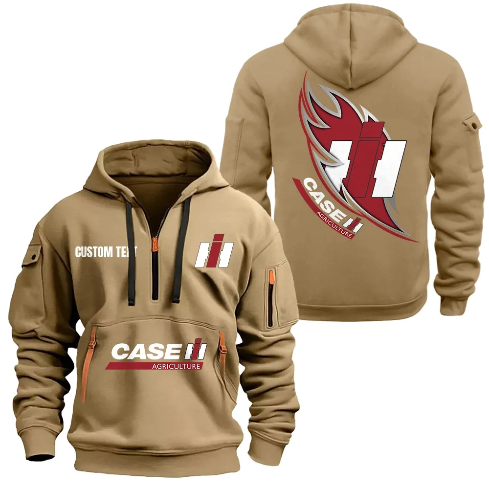 Case IH Hoodie Reißverschluss CAR1701112052, CAR Kapuzenpullover mit Allover-Druck - Khaki