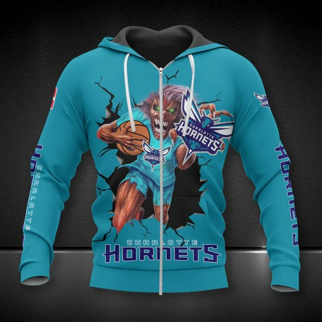 charlotte hornets hoodie mit reiverschluss allover druck hoodie geschenk fr fan charlotte hornets nba83050225016 zovtr