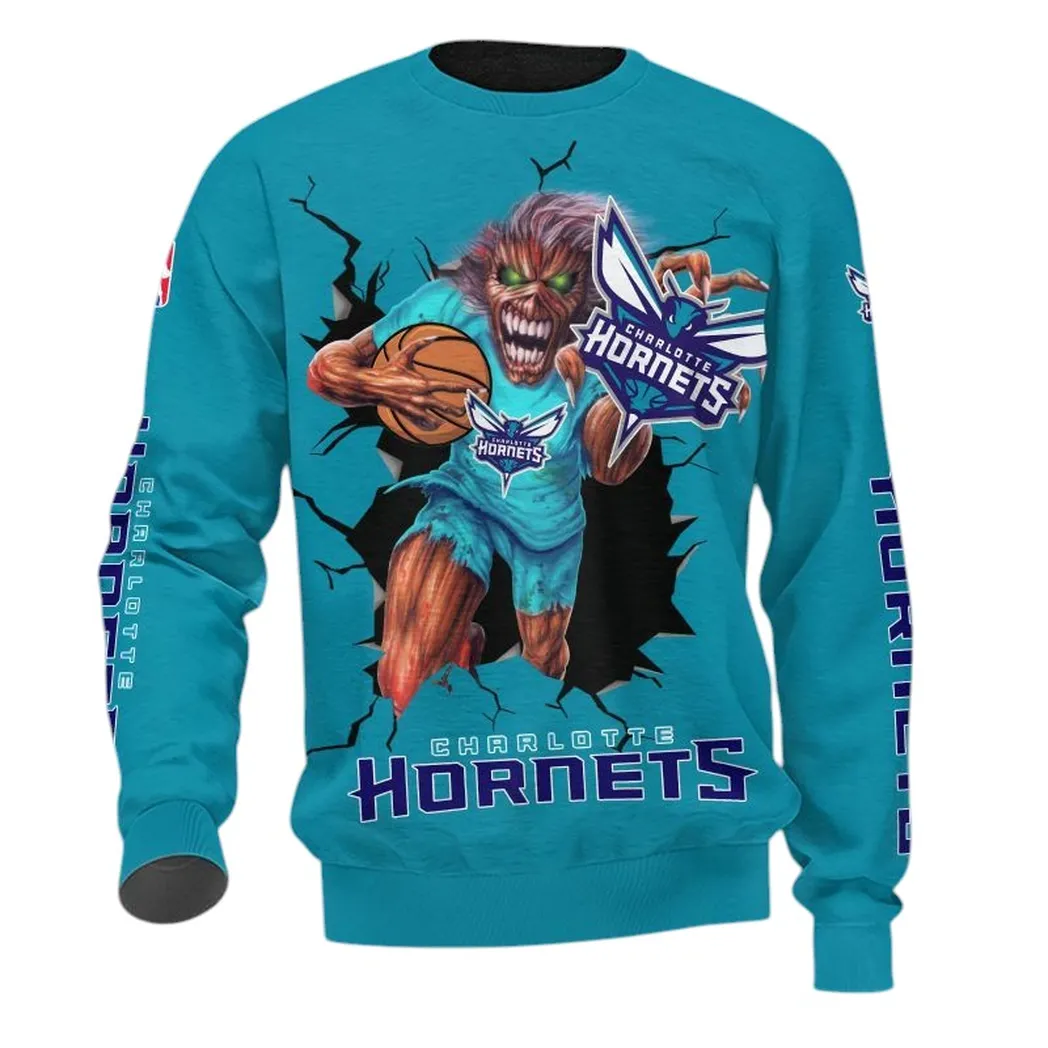 charlotte hornets sweatshirt allover druck sweatshirt geschenk fr fan charlotte hornets nba83060225027 cyog7
