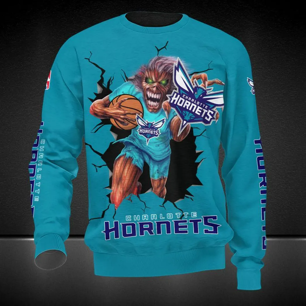 charlotte hornets sweatshirt allover druck sweatshirt geschenk fr fan charlotte hornets nba83060225027 sszik