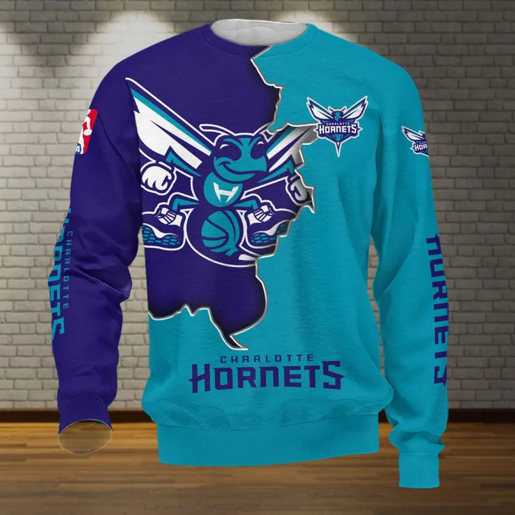 charlotte hornets sweatshirt allover druck sweatshirt geschenk fr fan charlotte hornets nba83060225028 qqnwy