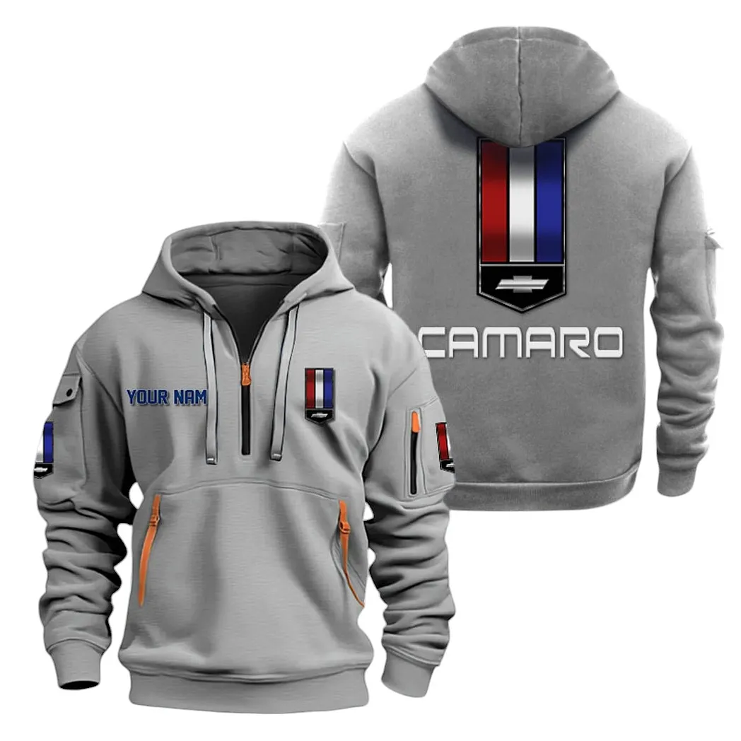 Chevrolet Camaro Half Zip Hoodie For Men, Gift For Chevrolet Camaro Lovers CAR20022125702 - Grau