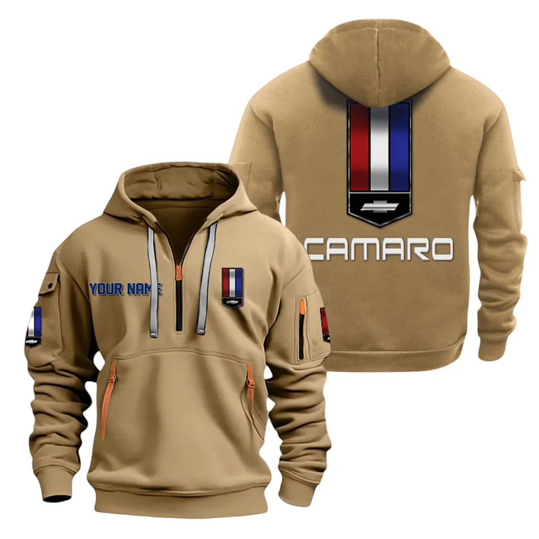 chevrolet camaro half zip hoodie for men gift for chevrolet camaro lovers car20022125702 khaki 0hqkj