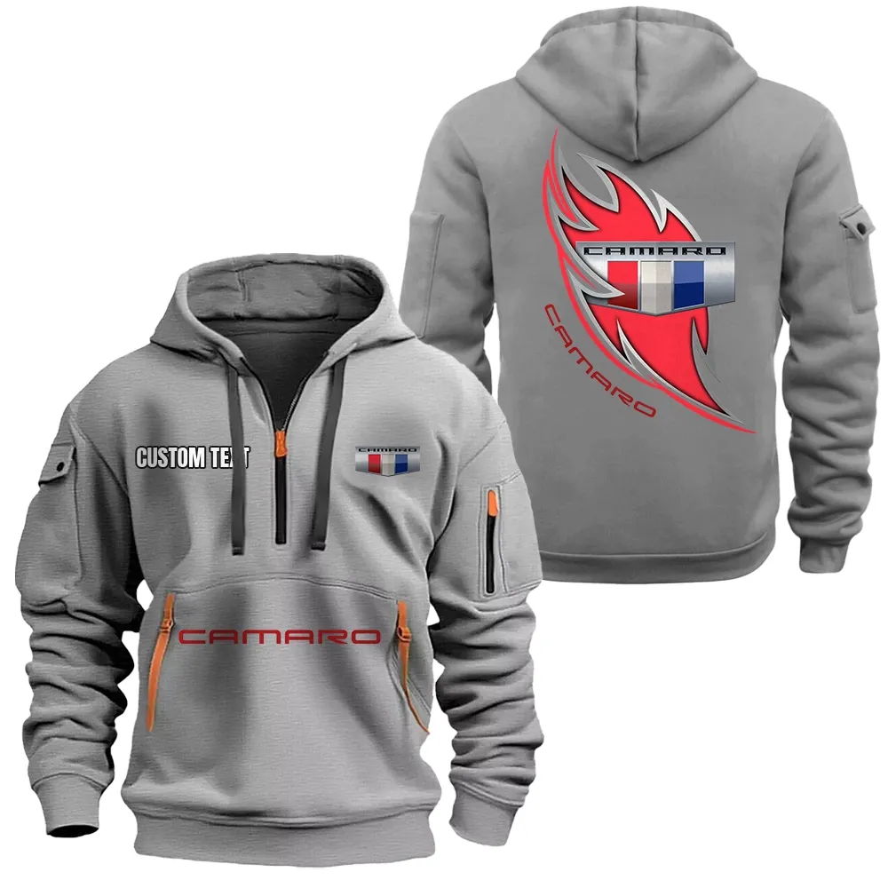 Chevrolet Camaro Hoodie Reißverschluss CAR1701112054, CAR Kapuzenpullover mit Allover-Druck - Grau