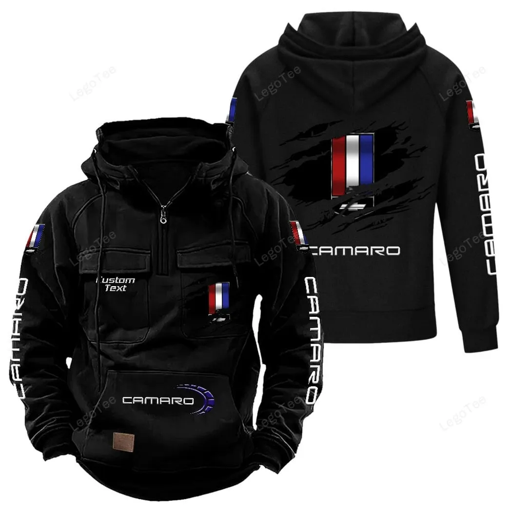 Chevrolet Camaro Hoodie Reißverschluss Taktischer, All-Over-Print-Hoodie Chevrolet Camaro - Schwarz CAR122021425021-2