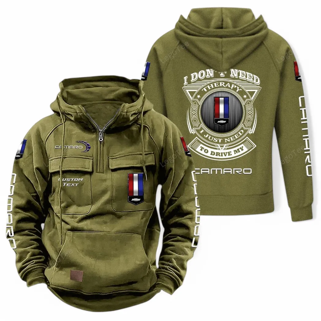 Chevrolet Camaro Tactical Quarter Zip Hoodie CAR106021525042 - Olivgrün