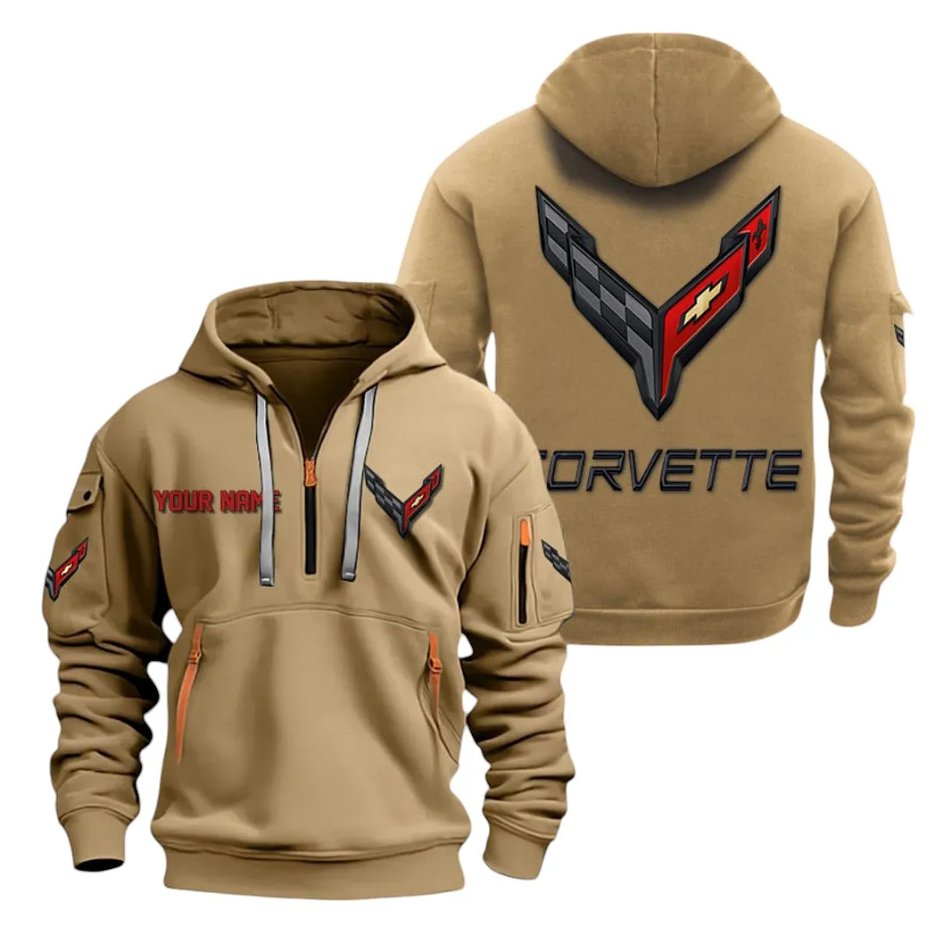 chevrolet corvette half zip hoodie for men gift for chevrolet corvette lovers car20022125677 khaki 8azet