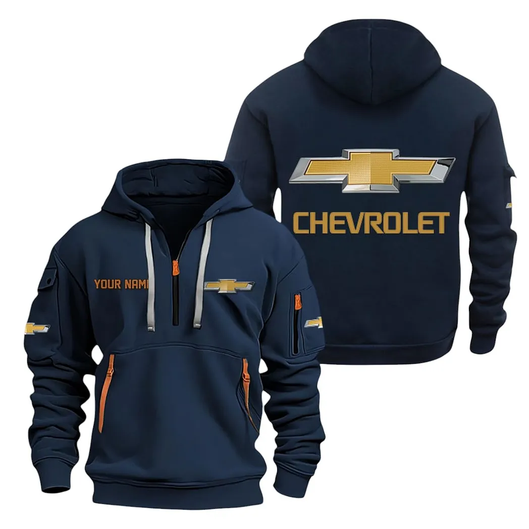 Chevrolet Half Zip Hoodie For Men, Gift For Chevrolet Lovers CAR20022125676 - Marineblau