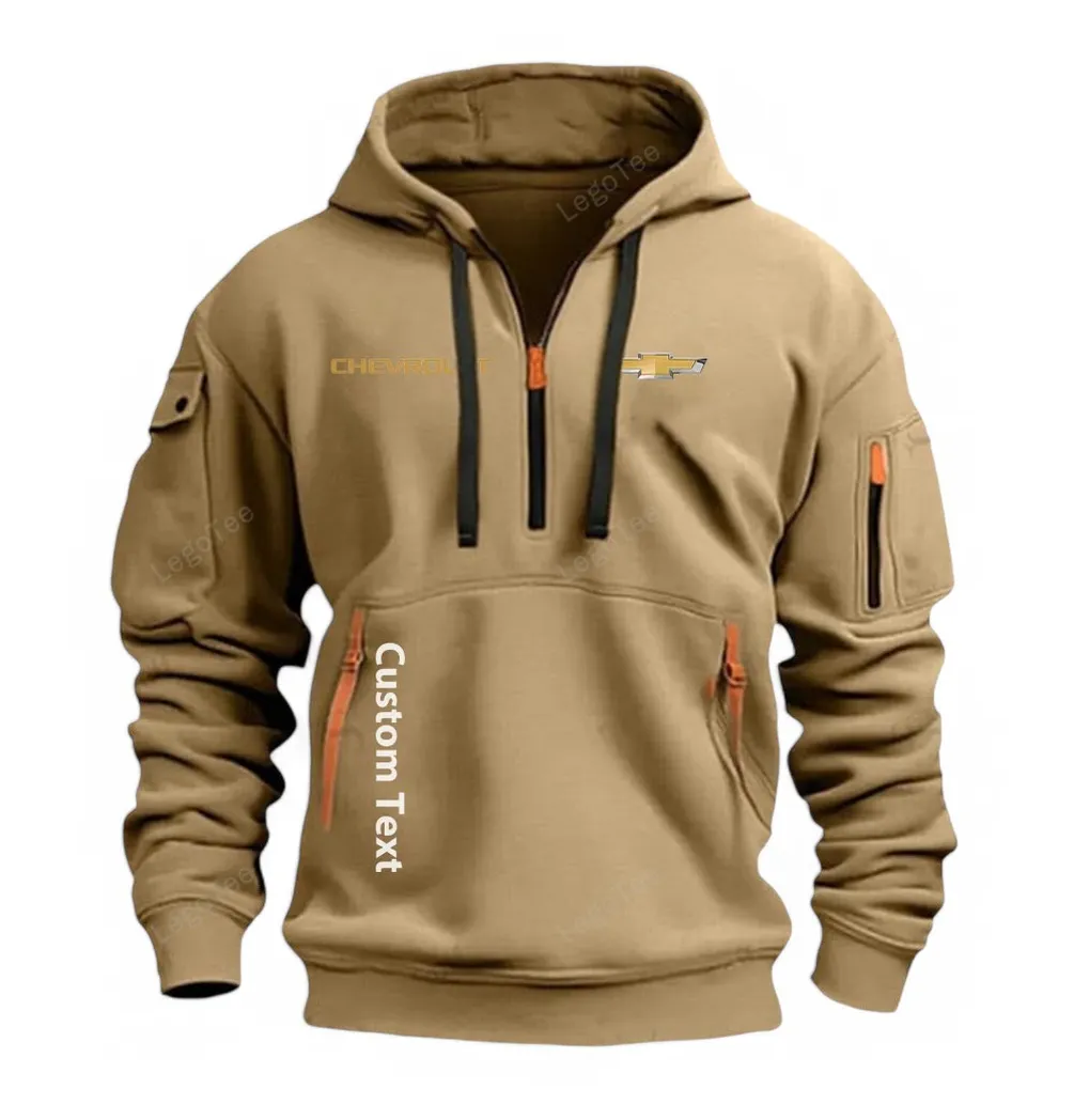 chevrolet half zip hoodie for men gift for him husband boyfriend khaki car112021425562 3 igzkn