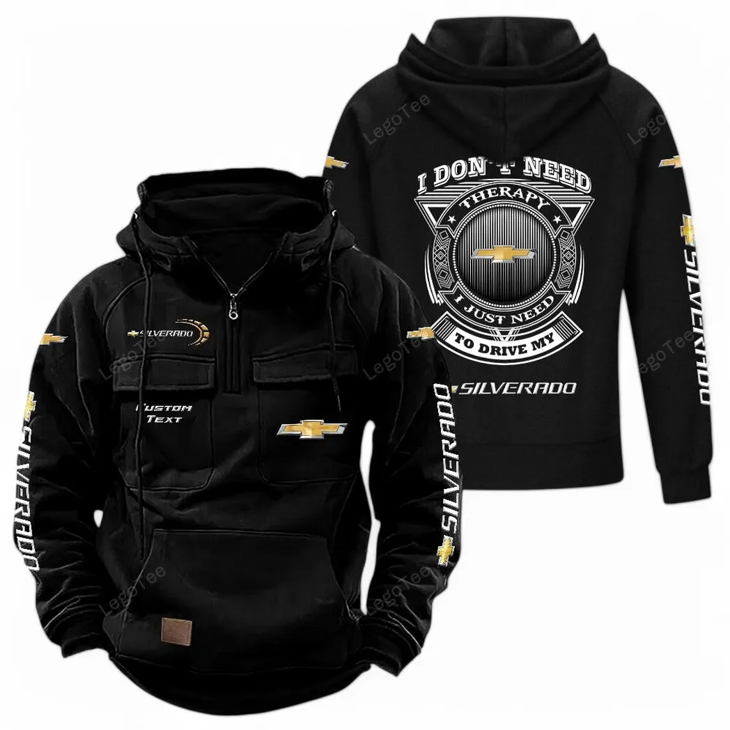 Chevrolet Silverado Tactical Quarter Zip Hoodie CAR106021525010 - Schwarz