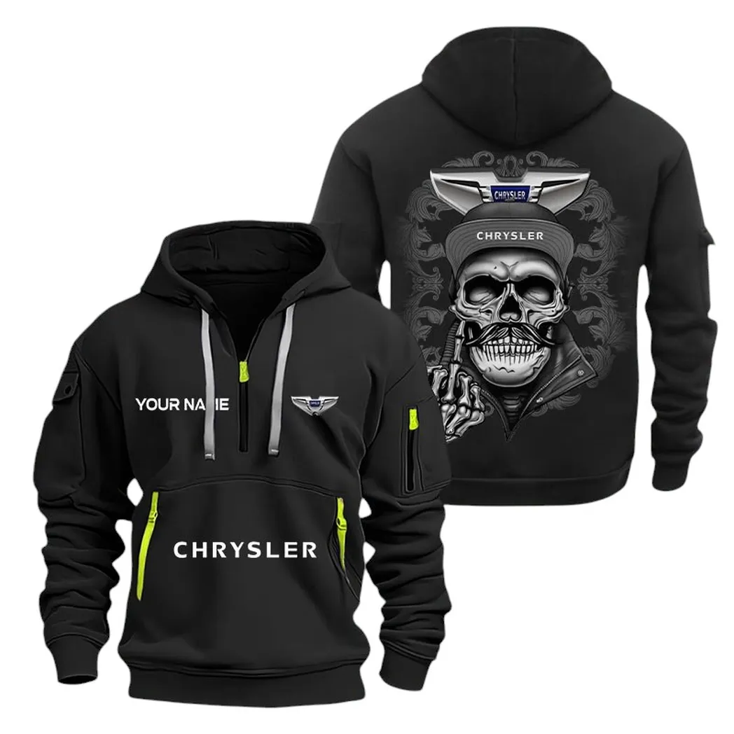 Chrysler Half Zip Hoodie For Men, Gift For Chrysler Fan CAR166022625124 - Schwarz