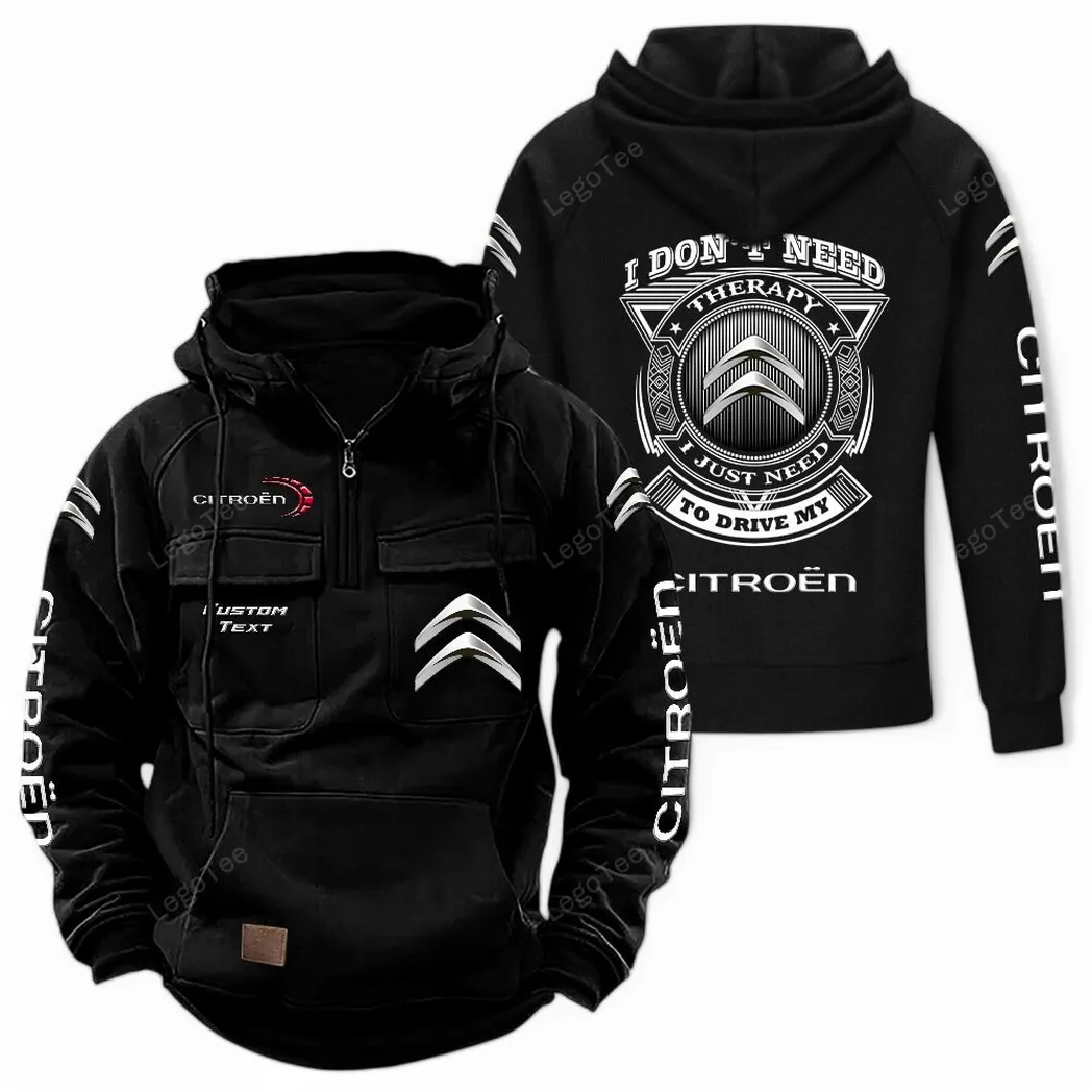 Citroen Tactical Quarter Zip Hoodie CAR106021525044 - Schwarz
