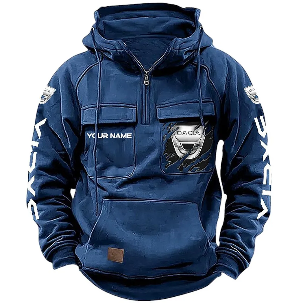 Dacia Hoodie Reißverschluss Taktischer, All-Over-Print-Hoodie Dacia CAR164022425138 - Dunkelblau