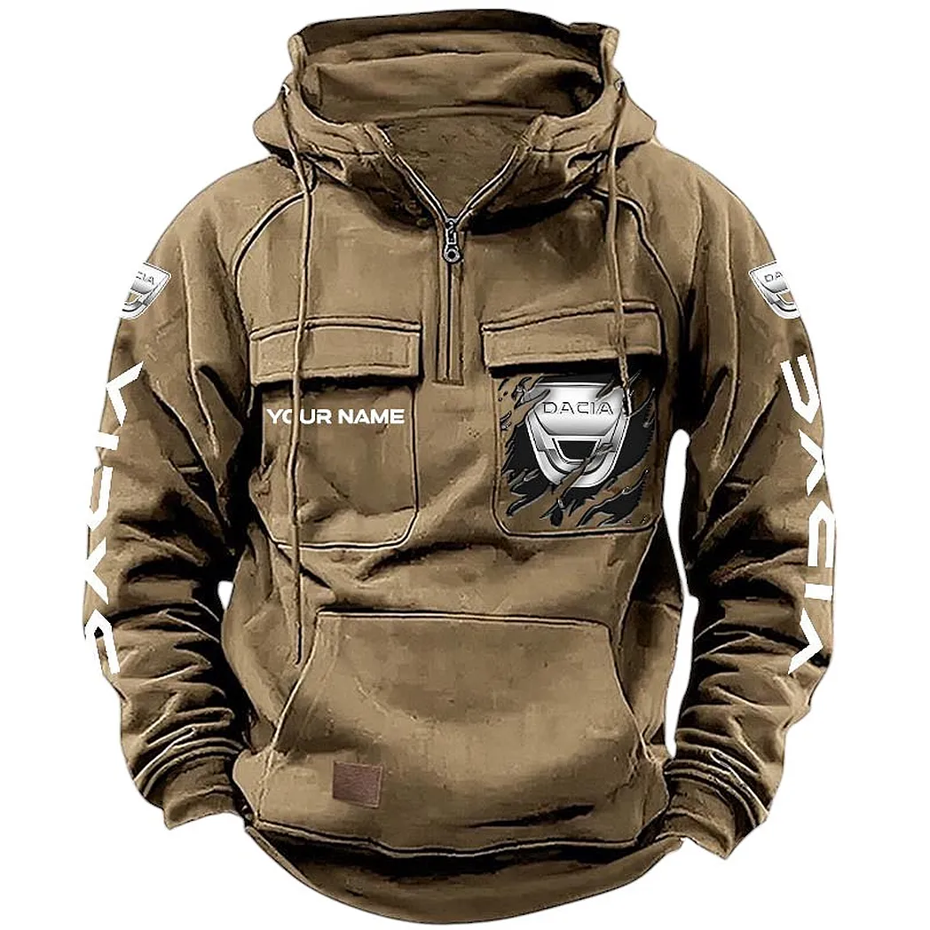 Dacia Hoodie Reißverschluss Taktischer, All-Over-Print-Hoodie Dacia CAR164022425138 - Khaki