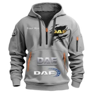 DAF Half Zip Hoodie CAR113021425830, Best Gift for Him, Husband, Boyfriend - Grau
