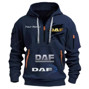 DAF Half Zip Hoodie CAR113021425830, Best Gift for Him, Husband, Boyfriend - Marineblau