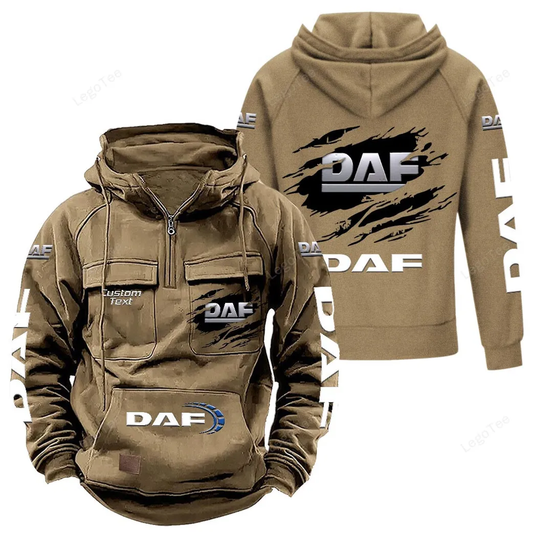 DAF Hoodie Reißverschluss Taktischer, All-Over-Print-Hoodie DAF - Khaki CAR122021425079-4