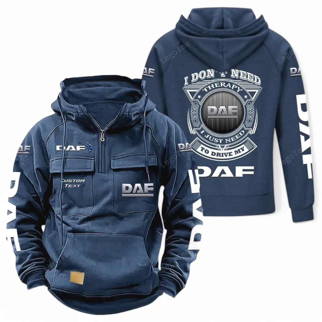 DAF Tactical Quarter Zip Hoodie CAR106021525045 - Dunkelblau