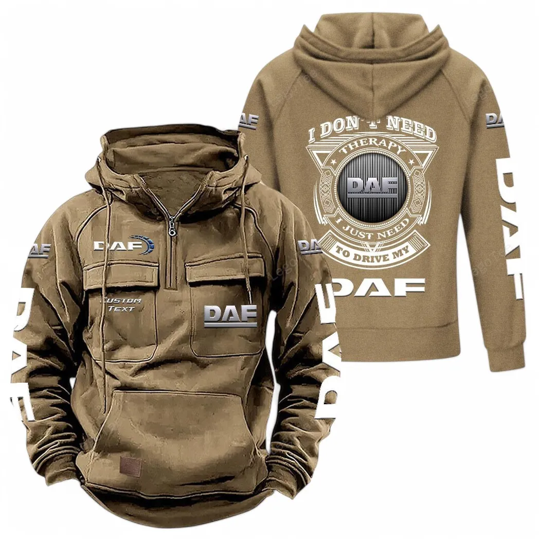 DAF Tactical Quarter Zip Hoodie CAR106021525045 - Khaki