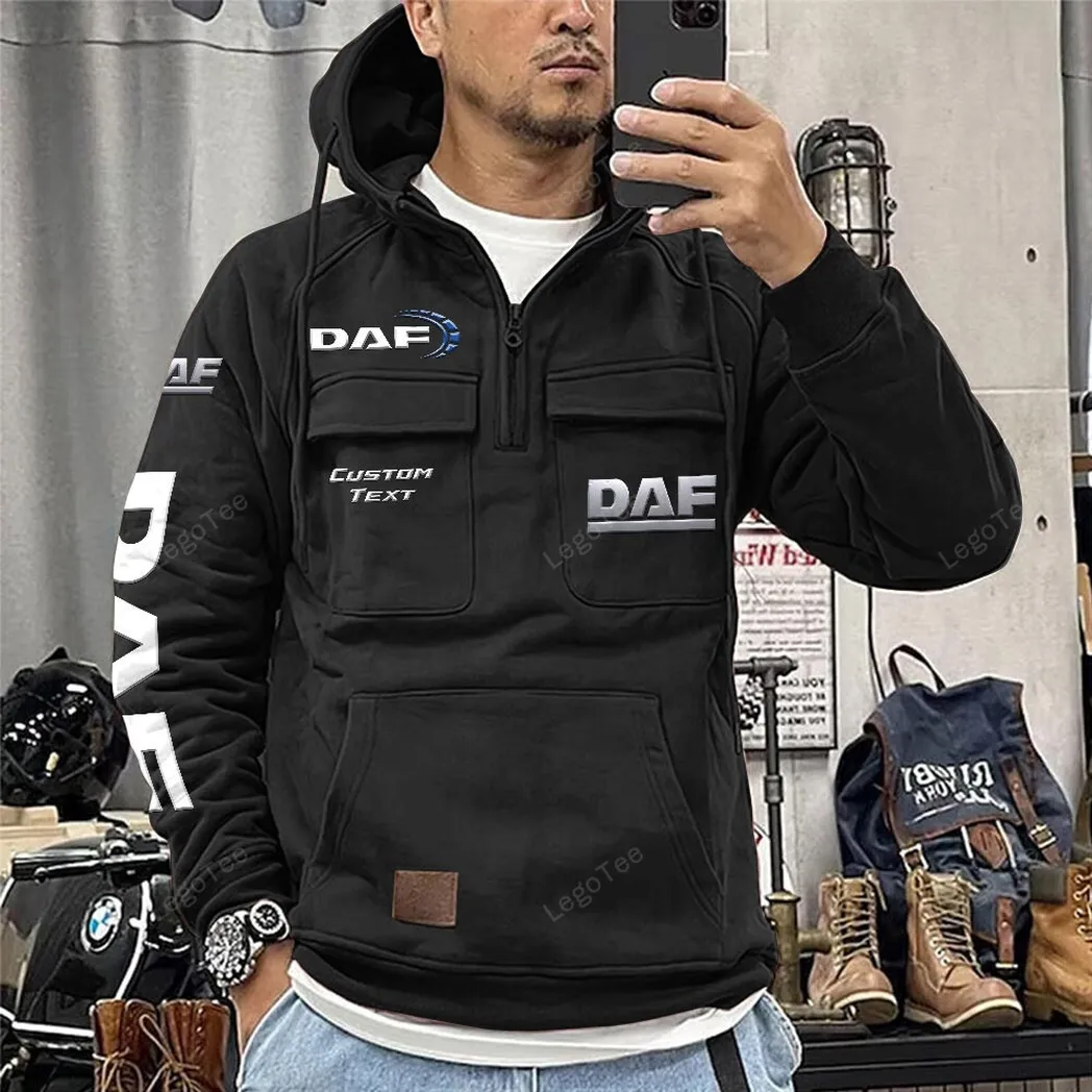 daf tactical quarter zip hoodie car106021525045 schwarz