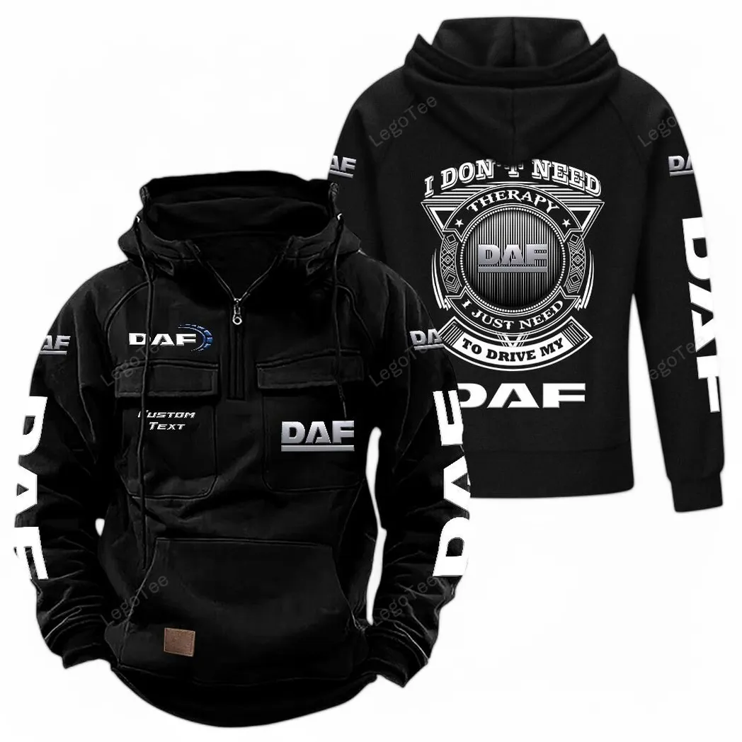 daf tactical quarter zip hoodie car106021525045 schwarz