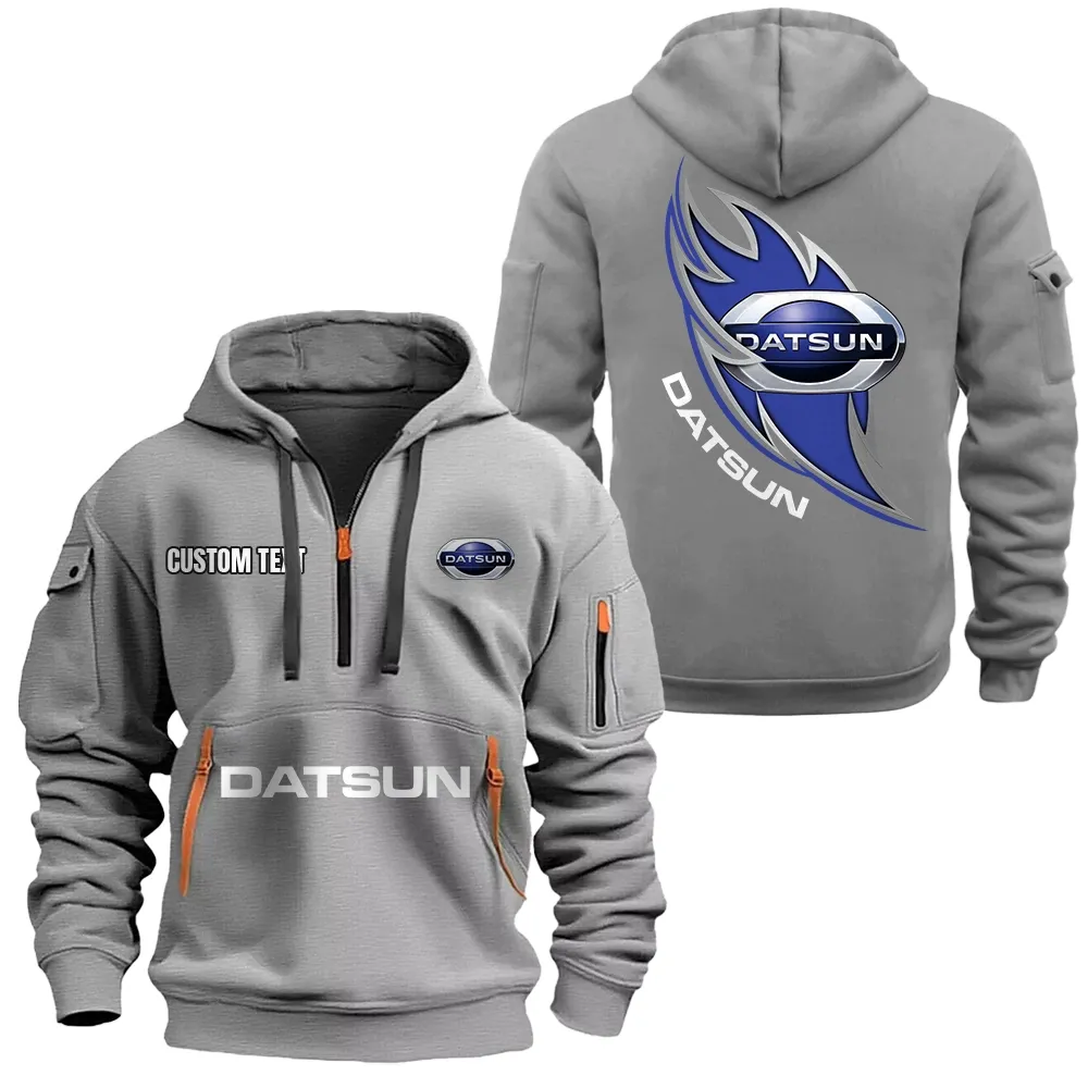 Datsun Hoodie Reißverschluss CAR1701112064, CAR Kapuzenpullover mit Allover-Druck - Grau