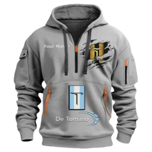 De Tomaso Half Zip Hoodie CAR113021425828, Best Gift for Him, Husband, Boyfriend - Grau