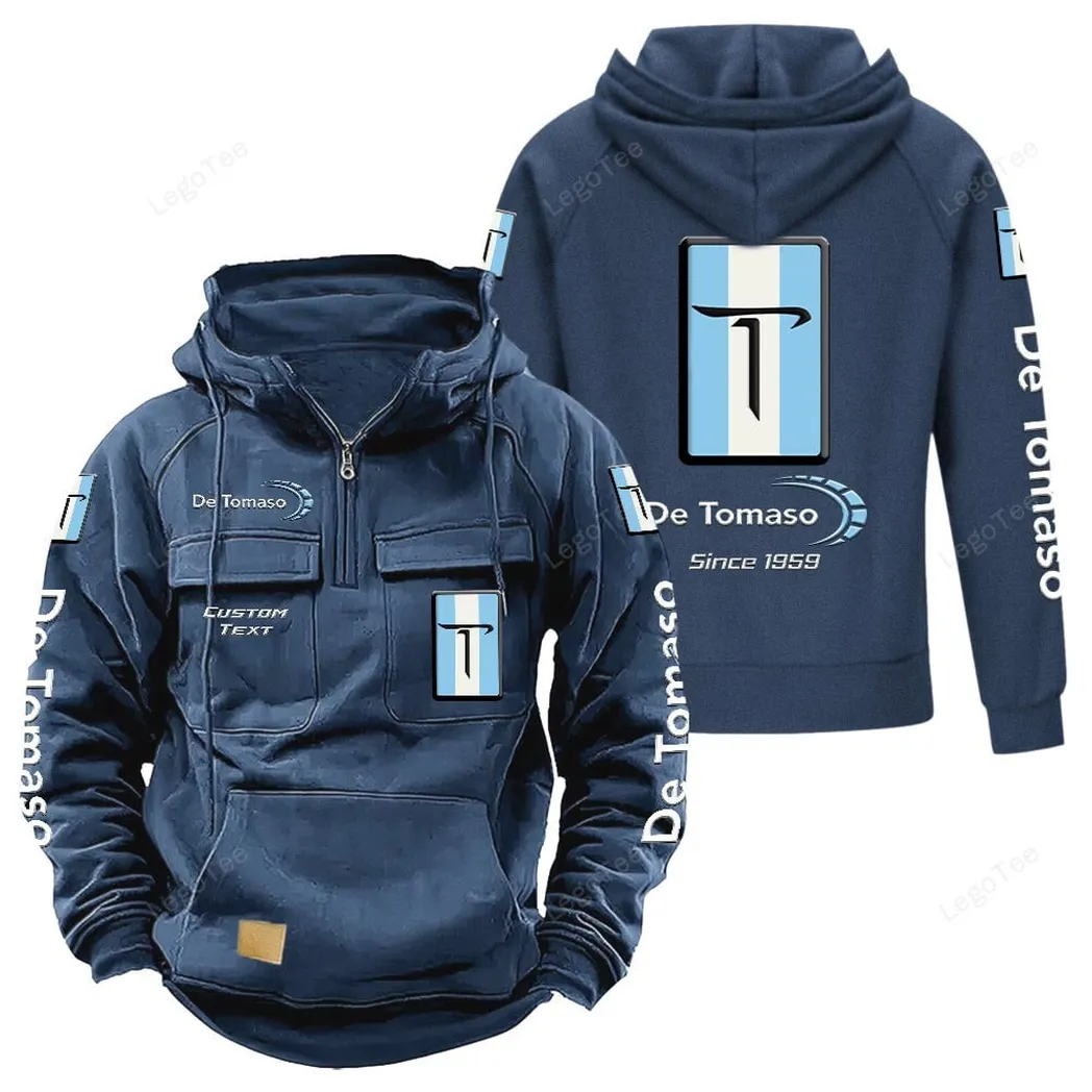 De Tomaso Hoodie Reißverschluss Taktischer, All-Over-Print-Hoodie De Tomaso - Dunkelblau CAR96021425695-3