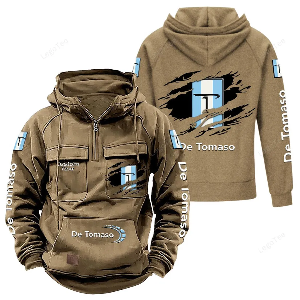 De Tomaso Hoodie Reißverschluss Taktischer, All-Over-Print-Hoodie De Tomaso - Khaki CAR122021425055-4