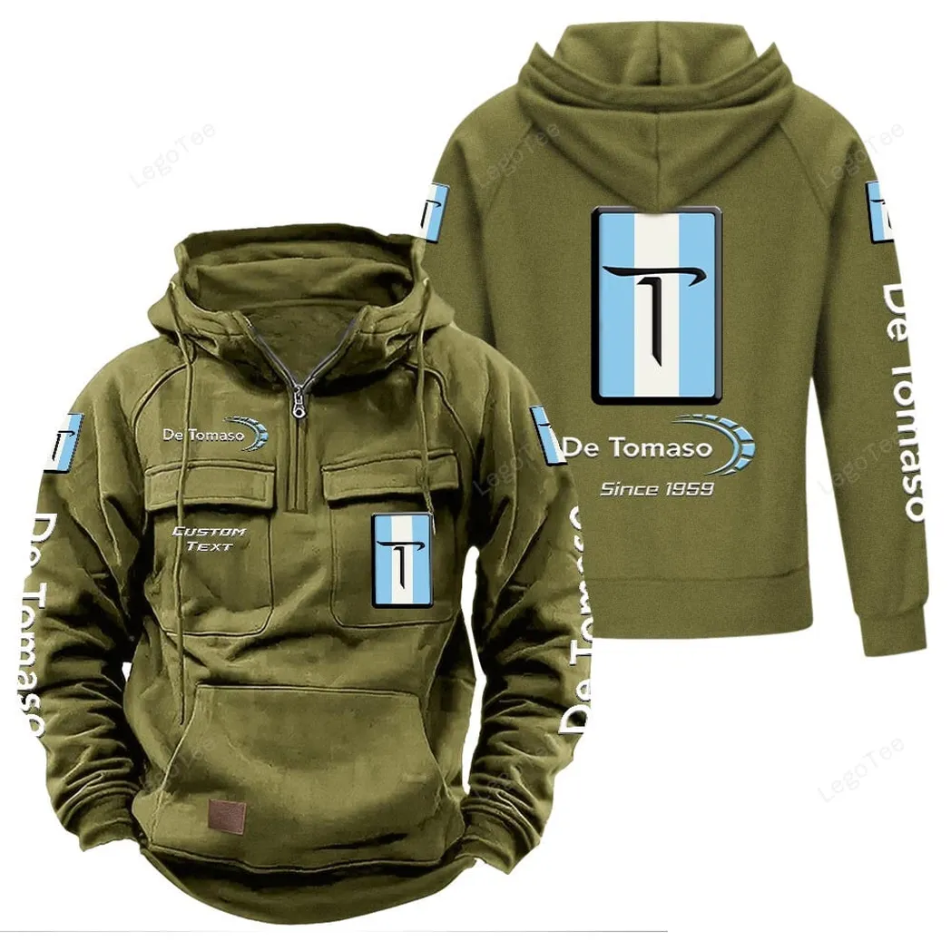 De Tomaso Hoodie Reißverschluss Taktischer, All-Over-Print-Hoodie De Tomaso - Olivgrün CAR96021425695-1