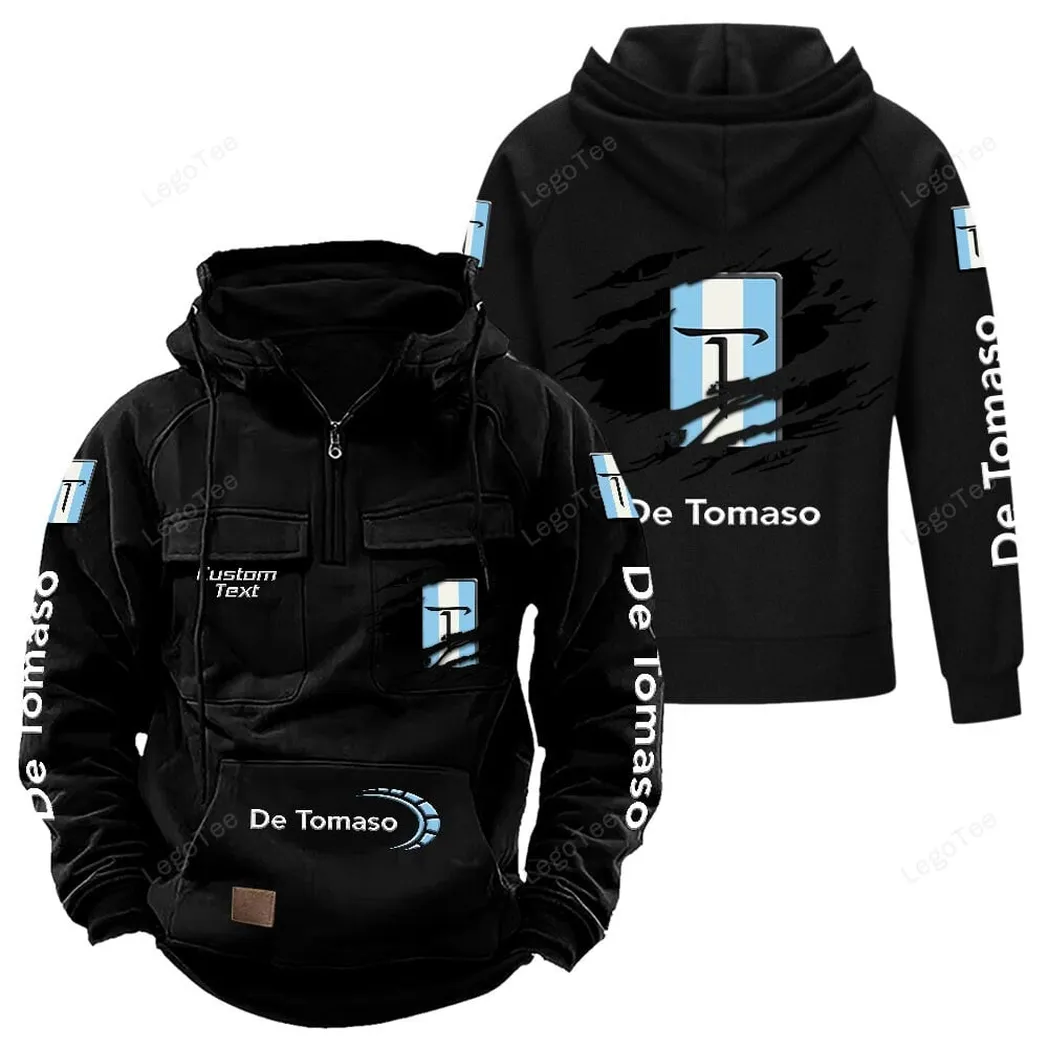 De Tomaso Hoodie Reißverschluss Taktischer, All-Over-Print-Hoodie De Tomaso - Schwarz CAR122021425055-2